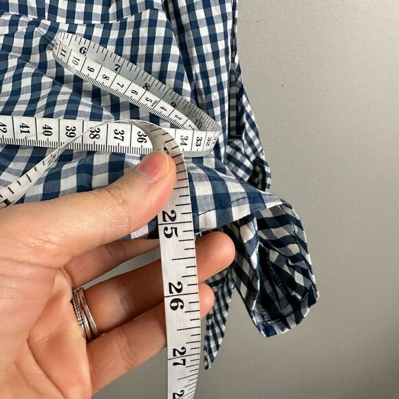 Universal Standard for J. Crew gingham plaid tie sleeve tunic top - Picture 8 of 11